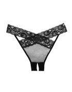 ALLURE Chilot sexy Desire Crotchless Panties design încrucișat cu dantelă și plasă culoarea negru mărime universală