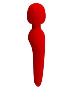  Aparat de masaj tip Hitachi PRETTY LOVE Meredith 7 funcții de vibrație design elegant rezistent la apă din silicon moale culoare roșu