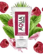 AQUA Lubrifiant cu aromă TRAVEL Wild Raspberry pe bază de apă cu gust delicios de zmeură sălbatică 50 ml