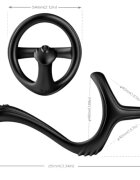ARMONY Inel dublu pentru penis Treasure Double Anal Ring cu capat pentru stimulare anala din silicon negru