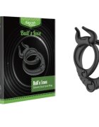ARMONY Inel pentru penis Akposh - Bull's Love dublu pentru imbunatatirea performatelor sexuale din silicon negru