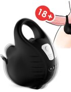 ARMONY Inel pentru penis Cupping Vibrator Ring cu stimulator pentru testicule 9*9 functii de vibratie negru