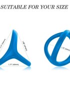 ARMONY Inel pentru penis - Tresor dublu pentru stimularea erectiei din silicon albastru