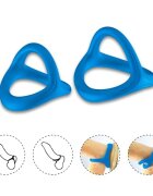 ARMONY Inel pentru penis - Tresor dublu pentru stimularea erectiei din silicon albastru