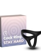 ARMONY Inel pentru penis - Tresor dublu pentru stimularea erectiei din silicon negru