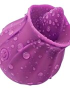 ARMONY Stimulator clitoris HAPPY MEETING - Rose with Tongue cu funcție de simulare sex oral 10 funcții de vibrație în formă de trandafir culoarea mov