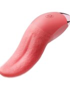ARMONY Stimulator clitoris Tongue Vibrator & Stimulator design în formă de limbă 9 funcții de vibrație din silicon moale culoare roz 12.5 cm