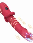 ARMONY Vibrator Point a Stimulating cu funcție de penetrare automată 9 funcții de vibrație 9 funcții de penetrare din silicon roșu
