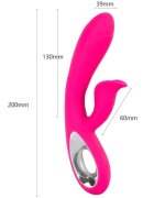 ARMONY Vibrator rabbit Daro pentru stimulare clitoris și punctul G 36 funcții de vibrație rezistent la apă roz