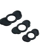 B-SERIES Set 3 inele pentru penis B SERIES POWER Elephant Rings pentru stimularea erectiei din silicon negru diametre 18 mm / 23 mm / 26mm