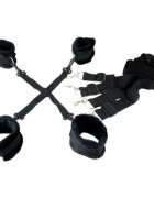 B-SERIES Set bondage FETISH Hidden Desire Chest pentru jocuri erotice BDSM cătușe pentru mâini și picioare cu 6 accesorii negru