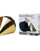 B-SERIES Stimulator clitoris DIAMOND Air Massager in forma de diamant cu 7 functii de vibratie rezistent la apa culoare auriu