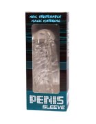 Baile Manșon realist Penis Sleeve Clear 2 pentru extensia penisului din TPR 14 cm transparent