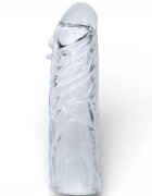 Baile Manșon realist Penis Sleeve Transparent pentru extensia penisului din TPR 13 cm transparent