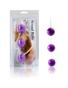 Baile Set 3 bile anale din material premium ABS cu inel pentru extracție diametru bile 3.4 cm lungime 20 cm violet