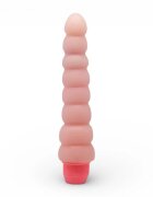 Baile Vibrator Flexi Vibe Spine cu design curbat și texturat vibrații multiple din TPE culoarea pielii 19 cm