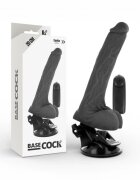 BASECOCK Vibrator Realistic Black Remove Control realistic cu telecomandă vibrații puternice bază cu ventuză detașabilă negru 20 cm