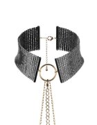 Bijoux Indiscrets Choker din plasă metalică cu lanț reglabil BIJOUX - Desir metallique pentru femei Negru