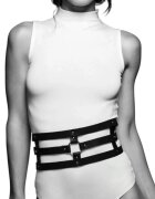 Bijoux Indiscrets Curea 2 în 1 Maze Belt curea pentru talie sau cătușe BDSM din piele ecologică negru mărime universală