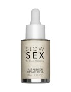 Bijoux Indiscrets Ulei pentru păr și corp Slow Sex Shimmer Dry Oil cu efect iluminator aromă de cocos 30 ml