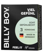 BILLY BOY Prezervative Feel It din latex natural lubrifiate și rezistente diametru 56 mm culoare transparent 3 buc