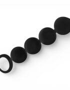 BLACK & SILVER Rozariu anal BLACK&SILVER Lennon Anal Beads din silicon mătăsos rezistent la apă culoare negru 15 cm
