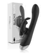 BLACK & SILVER Vibrator BLACK&SILVER Adam 10 functii de vibrare si stimulator tip rabbit