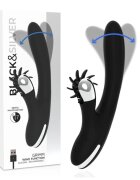 BLACK & SILVER Vibrator cu rotatie BLACK&SILVER - BUNNY GRIMM WAVE soft silicon negru 7 moduri de stimulare a clitorisului