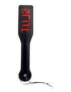 BOUND TO PLEASE Paleta - SLUT Spanking Paddle pentru jocuri erotice BDSM Neagra