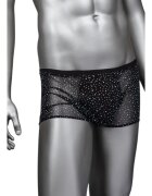 CALEXOTICS Boxeri sexy Radiance Boxer Briefs lenjerie erotică pentru bărbați din plasă cu strasuri negru mărime universală (50-3)