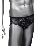 CALEXOTICS Chilot sexy bărbați Radiance Classic Briefs lenjerie erotică din plasă cu strasuri negru mărime universală (45-3)