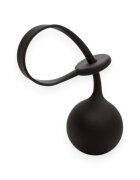 CALEXOTICS Inel cu greutate pentru penis Weighted Lasso Ring din silicon cu bilă de 110 grame mărime ajustabilă negru