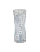 CALEXOTICS Masturbator dublu Cyclone Dual Ribbed Stroker XL din TPE cu texturi variate lungime 24.25 cm transparent