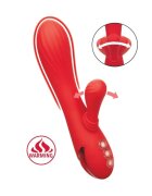 CALEXOTICS Vibrator rabbit Palisades Passion pentru stimularea clitorisului și punctului G cu funcție de încălzire 10 funcții de vibrație roșu
