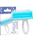 CASUAL LOVE Inel - TONGUE pentru cupluri din silicon transparent/albastru