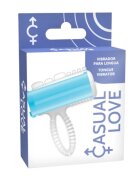 CASUAL LOVE Inel - TONGUE pentru cupluri din silicon transparent/albastru