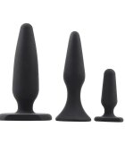 CHISA Set plug anal Anal Traimer 3 dopuri de dimensiuni progresive diametru 2.5/2.9/3.7 cm culoare negru