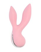 CHISA Vibrator Aphrovibe Oh My Rabbit cu urechi de iepuraș pentru clitoris și zone erogene 10 funcții de vibrație roz cu argintiu