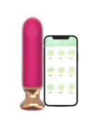 CNT Plug anal vibrator GUARD OFF Sweet Bomb Bevel control prin aplicație 9 funcții de vibrație 12 cm roz cu auriu