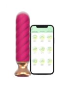 CNT Plug anal vibrator GUARD OFF Sweet Bomb Swirl control prin aplicație 9 funcții de vibrație 12.7 cm roz cu auriu