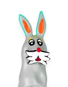 CONDOMERIE Prezervativ decorativ artistic Bunny pictat manual stil boem din latex