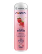CONTROL Gel pentru masaj și lubrifiant Wild Berries capac cu bile de masaj aromă de fructe de pădure 200 ml