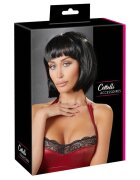 COTTELLI Perucă sexy Accessoires pentru jocuri erotice și costume roleplay bob scurt cu breton culoarea negru