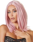 COTTELLI Perucă sexy Accessoires pentru jocuri erotice și costume roleplay lungime bob până la umăr culoarea roz pastel