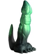 CREATURE COCKS Dildo dinozaur Dickosaur pentru jocuri de fantezie bază cu ventuză lungime 18.5 cm culoare verde
