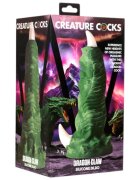 CREATURE COCKS Dildo dragon Dragon Claw în formă de gheară pentru jocuri de fantezie bază cu ventuză 24 cm verde