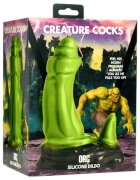 CREATURE COCKS Dildo orc ORC design cu corn pentru jocuri de fantezie bază cu ventuză lungime 17.8 cm verde