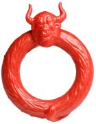 CREATURE COCKS Inel pentru penis Beast Mode cu cap de taur pentru jocuri de fantezie din silicon flexibil diametru 4 cm roșu