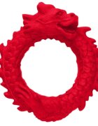CREATURE COCKS Inel pentru penis Rise of the Dragon pentru jocuri de fantezie din silicon flexibil diametru 4 cm roșu