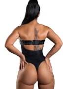 DARING INTIMATES Lenjerie sexy teddy Wetlook Bustier Body din material lucios negru mărime S model 75350